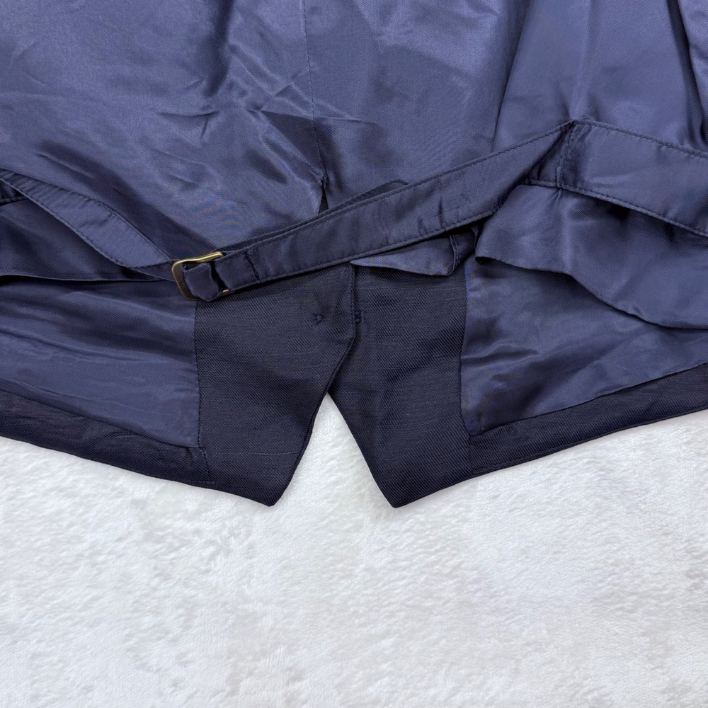 Lauren Ralph Lauren Womens Navy Blue V-Neck Vest Cinch Back Size 14P Petite NEW - Picture 10 of 12